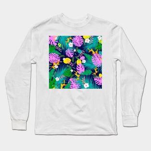 Jungle tropical floral Long Sleeve T-Shirt